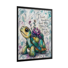 Load image into Gallery viewer, Turtle Succulent Poster — "I Keep Growing, Good Things Take Time" Rolled Art Print

