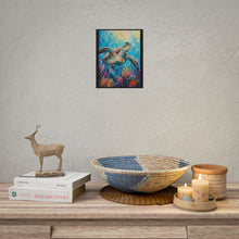 Load image into Gallery viewer, Vibrant Sea Turtle Coral Reef Poster - Abstract Ocean Coastal Wall Decor
