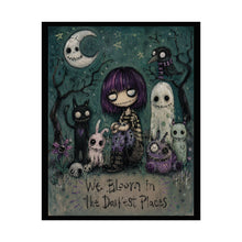 Load image into Gallery viewer, Rolled Poster — 'We Bloom in the Darkest Places' Gothic Cute Art Print
