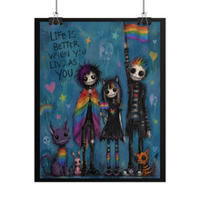 Load image into Gallery viewer, Pastel Goth Identity Wall Art - "Life Is Better When You Live As You"
