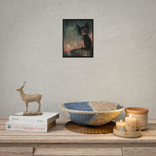Load image into Gallery viewer, Rolled Poster — Moody Cat Art Print with Quote: "I Am Not What You Think I Am, And That Is Okay"
