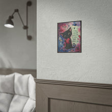 Load image into Gallery viewer, Rolled Poster — Cute Black Cat Holding Heart “I Fall In Love With You A Little More Every Day” Romantic Wall Art
