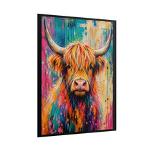 Load image into Gallery viewer, Vibrant Highland Cow Poster - Colorful Farmhouse Animal Wall Decor
