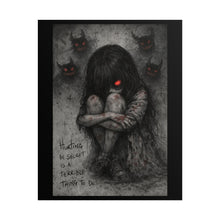 Load image into Gallery viewer, Rolled Poster — Dark Horror Art Print | "Hunting in Secret Is a Terrible Thing to Do"
