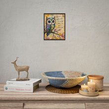 Load image into Gallery viewer, Impressionist Rainbow Owl Art Print – "Keep Growing Through What You Go Through" Cherry Blossom Wall Decor
