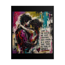 Load image into Gallery viewer, Rolled Poster - 'Love Is The Reason' Romantic Couple Wall Art
