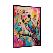Load image into Gallery viewer, Colorful Bird Rolled Poster — Cute Tropical Parrot Art Print for Nursery &amp; Kids' Room
