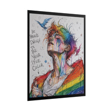 Load image into Gallery viewer, "Be Your True Color" Pride Art | Fine Line Sketch Rainbow Flag Poster
