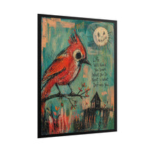 Load image into Gallery viewer, Inspiring Cardinal Art Poster — "Life Will Knock You Down" Rolled Wall Print
