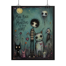 Load image into Gallery viewer, Make Peace with the Monsters Poster — Whimsical Gothic Rolled Art Print
