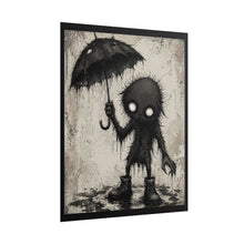 Load image into Gallery viewer, Gothic Rain Creature Rolled Poster — Dark Cute Monster Art Print (Umbrella)
