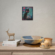 Load image into Gallery viewer, Rolled Poster - Gothic Cat Art "Toxic People Will Pollute Everything" Dark Neon Wall Print
