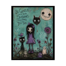 Load image into Gallery viewer, Be Gentle With Your Shadows Rolled Poster — Gothic Cute Girl Art Print
