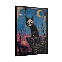 Load image into Gallery viewer, Rolled Poster — Gothic Cat Illustration with Quote: "The Ones Who Hurt the Most" Wall Art
