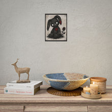Load image into Gallery viewer, Rolled Poster — Gothic Cute Stitched Bunny with Heart &amp; Rose Wall Art
