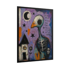Load image into Gallery viewer, Gothic Bird Skeleton Art Poster — 'Life Will Knock You Down' Rolled Print
