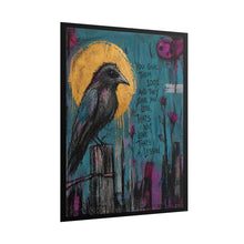 Load image into Gallery viewer, Crow Raven Art Poster - "You Give Them 100%" Inspirational Gothic Wall Art
