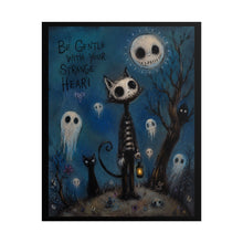 Load image into Gallery viewer, Be Gentle With Your Strange Heart - Gothic Cat Rolled Poster (Whimsical Halloween Art)
