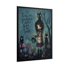 Load image into Gallery viewer, “Even the Weirdest Flowers Bloom in the Dark” Creepy Cute Goth Girl Art Print
