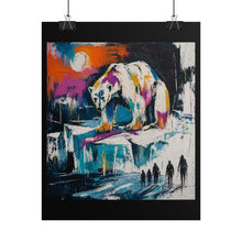 Load image into Gallery viewer, Rolled Poster — Colorful Arctic Polar Bear Art Print (Abstract Wildlife Wall Decor)

