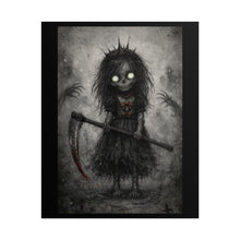Load image into Gallery viewer, Horror Girl Scythe Art Poster — Creepy Gothic Rolled Poster for Dark Room Decor

