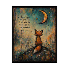 Load image into Gallery viewer, Fox Moon Art Poster — "Some nights you just have to sit with the stars" Rolled Wall Art
