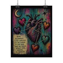 Load image into Gallery viewer, Rolled Poster — 'Being Polyamorous' Heart Illustration Poster for Polyamory Pride, Colorful Boho Wall Art
