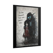 Load image into Gallery viewer, Rolled Poster — 'You Are Stronger Than Your Darkest Days' Gothic Girl &amp; Friendly Grim Reaper Art Print
