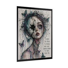 Load image into Gallery viewer, Rolled Poster — Gothic Butterfly Girl Illustration with Quote “I Gave Too Much…”
