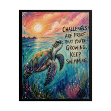 Load image into Gallery viewer, "Keep Swimming" Sea Turtle Motivational Poster – Ocean Quote Wall Art Print
