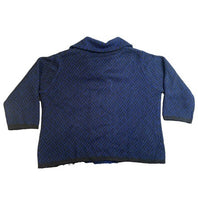 Load image into Gallery viewer, Sioni Studio Sweater Womens 2X Blue Black Button Front Cardigan Wool Blend
