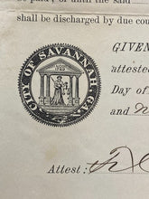 Load image into Gallery viewer, 1893 Savannah GA Arrest Warrant 10 Day Sentence Seal Antique Ephemera

