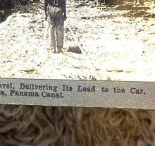 Load image into Gallery viewer, Steam Shovel Stereoview Card 1907 Keystone Train Engine Panama Cannel
