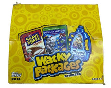 Load image into Gallery viewer, 2014 Topps Wacky Packages Cards Stickers Open Damage Box 222 Cards
