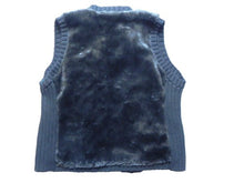 Load image into Gallery viewer, Chico's Vest Womens 2 Black Open Front Faux Fur Sweater Outerwear Ladies
