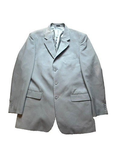 Gianni Vironi Suit Coat Mens 42L Single Breasted Three Buttons Sport Blazer Gray