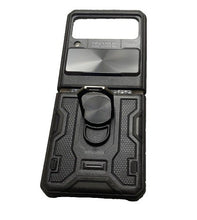 Load image into Gallery viewer, Galaxy Samsung Z Flip 3 Phone Case Black Slide Cover Ring Stand NEW
