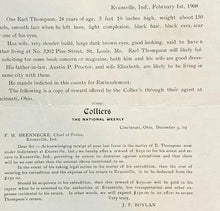 Load image into Gallery viewer, 1908 Wanted Poster Embezzling from Collier &amp; Son $250,000 Reward Antique
