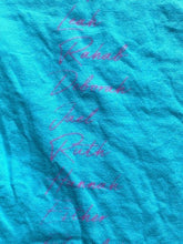Load image into Gallery viewer, VTG Be Radical Shirt Womens Medium Turquoise Name Print Comfort Wash USA 80s 90s
