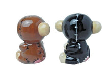 Load image into Gallery viewer, Furry Bones Munky The Monkey Skull Salt and Pepper Shakers Set Brown &amp; Black NEW
