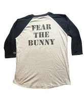 Load image into Gallery viewer, Champion Shirt Adult Large Gray Black Fear The Bunny Raglan Authentic Grunge Men
