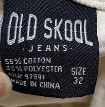Load image into Gallery viewer, Old Skool Jeans Adult 32x32 White Denim Vintage Y2K Zip Pockets Buttons Mens
