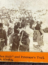 Load image into Gallery viewer, Stereoview Photo Card 1898 Minors MiningClimb The Golden Stair Peterson's Trail
