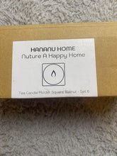 Load image into Gallery viewer, 6 Small Square Wooden Tealight Candle Holders Neutral Modern Minimalist NEW
