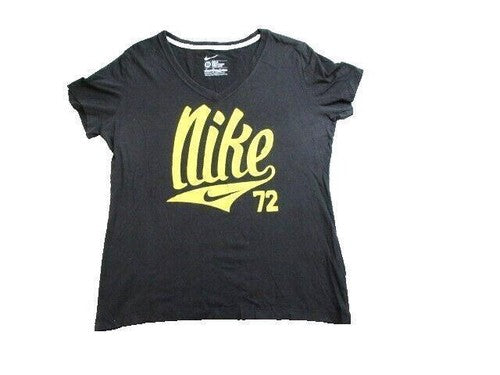 Nike Shirt Womens Extra Large Slim Fit Swoosh 72 Retro V-Neck Short Sleeve Lady