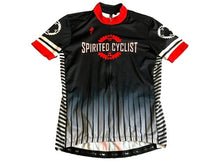 Load image into Gallery viewer, Spirited Cyclist Bike Shop Shirt Adult Large Black Full Zip Cycling Jersey Mens
