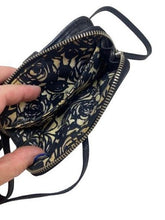 Load image into Gallery viewer, Brighton Crossbody Wallet Black Pebbled Leather Studded Convertible Adjustable
