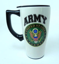 Load image into Gallery viewer, US Army Coffee Cup United States Travel Lid Ceramic NEW
