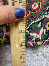 Load image into Gallery viewer, Tommy Hilfiger Shirt Womens Large Green Pink Geometric Floral Contrast Cuffs
