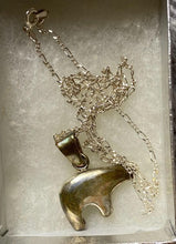 Load image into Gallery viewer, Sterling Silver Bear Necklace 24" Chain Stamped Italy
